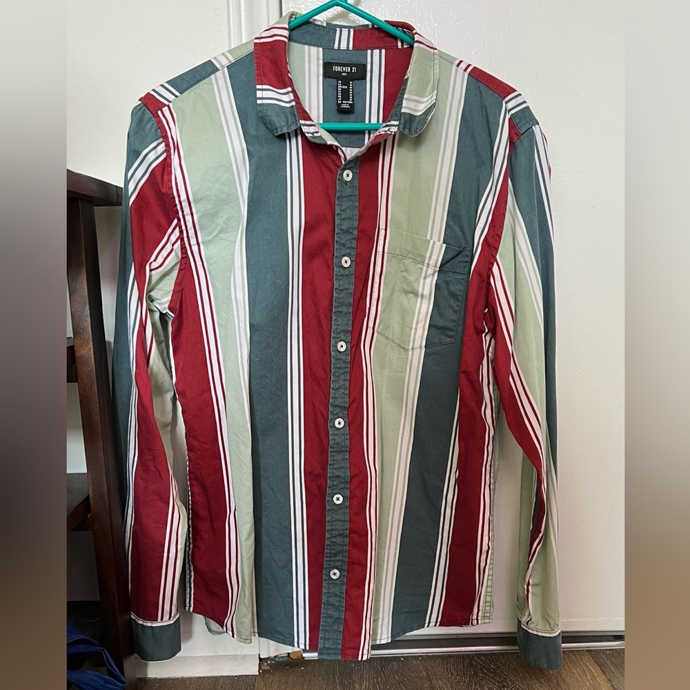 Forever 21 medium striped button down shirt